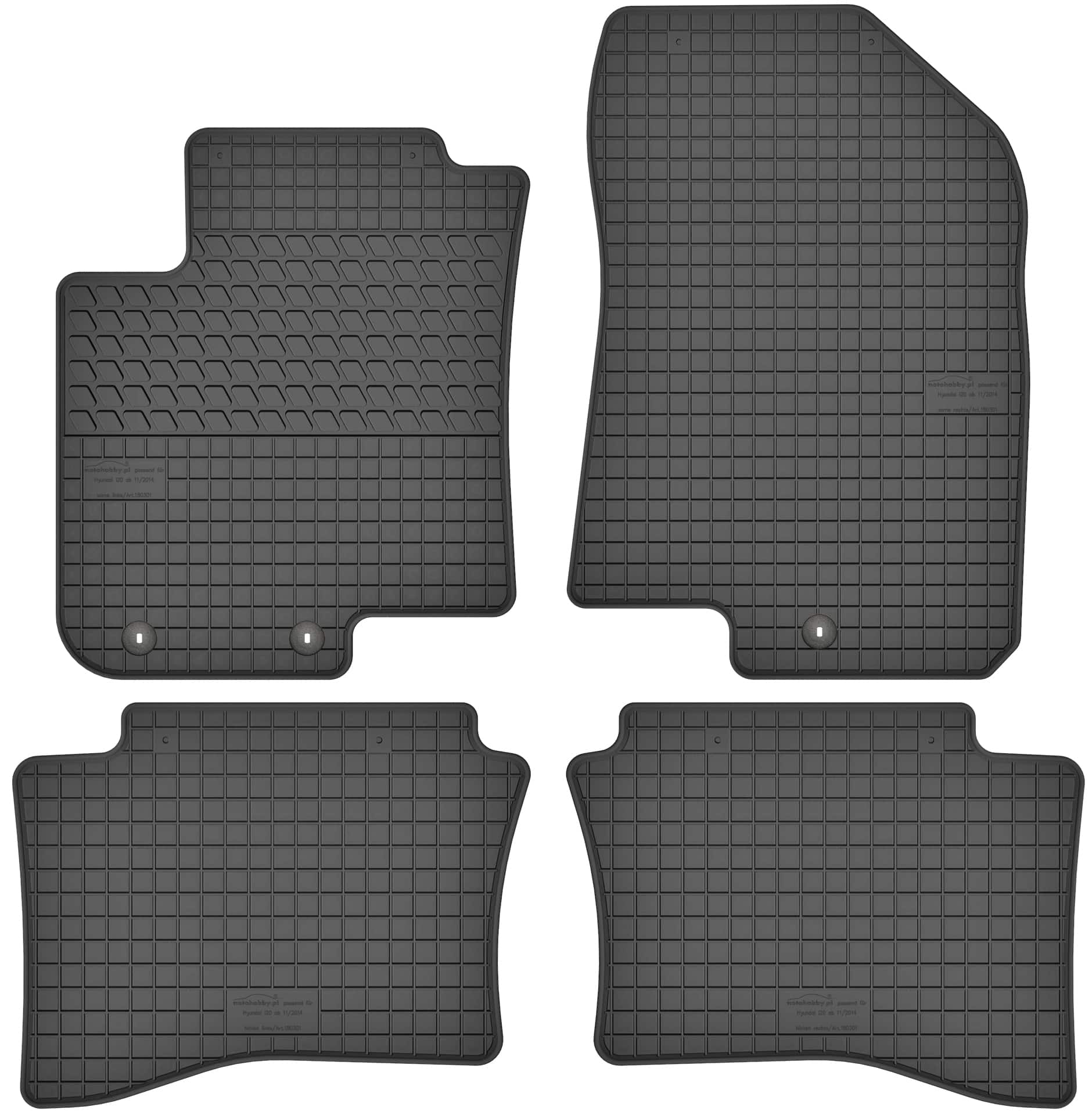 Hyundai i20 II (fra 2014) gummimåttesæt og bag) - MåtteFabrikken